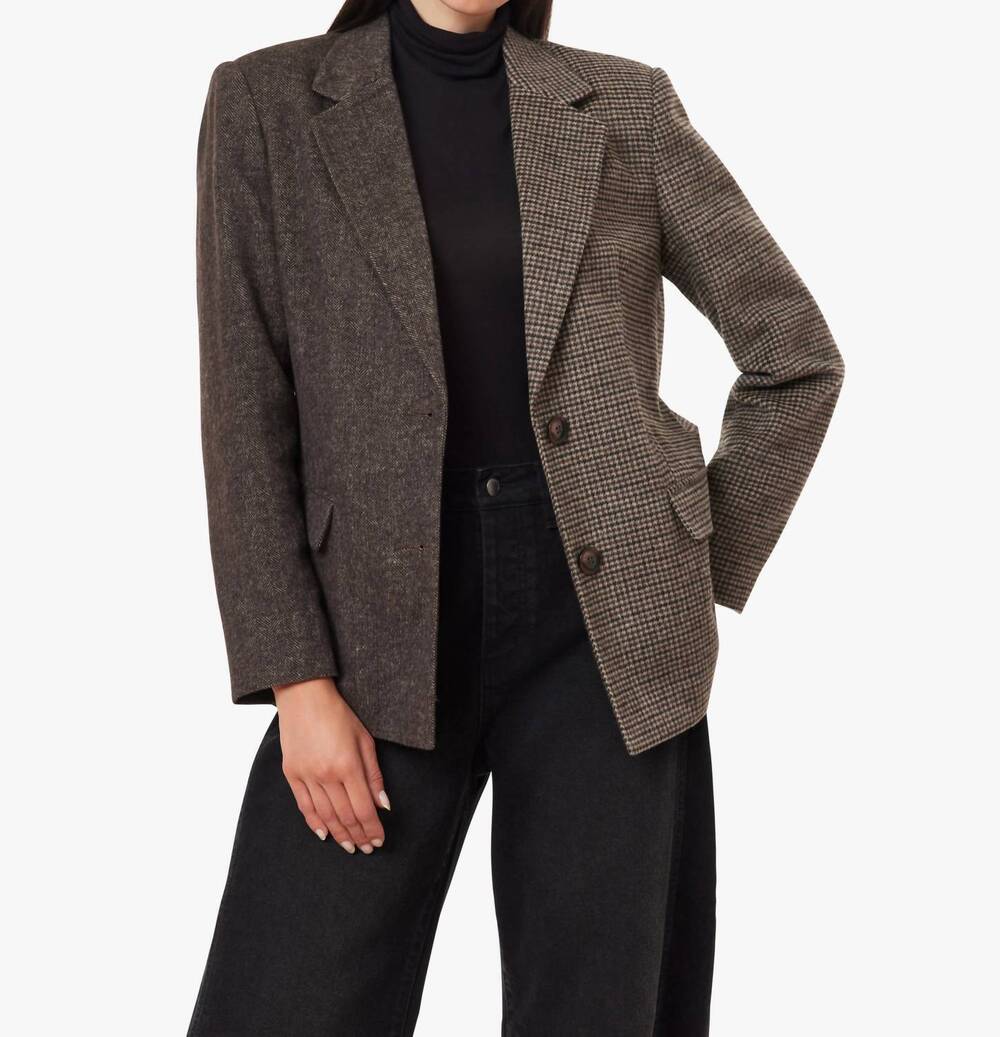 NEW HABITUAL chandi blazer coat in brown